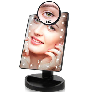 LED Makeup Mirror with light 10X Magnifying Mirror 22 LED Lights Touch Screen